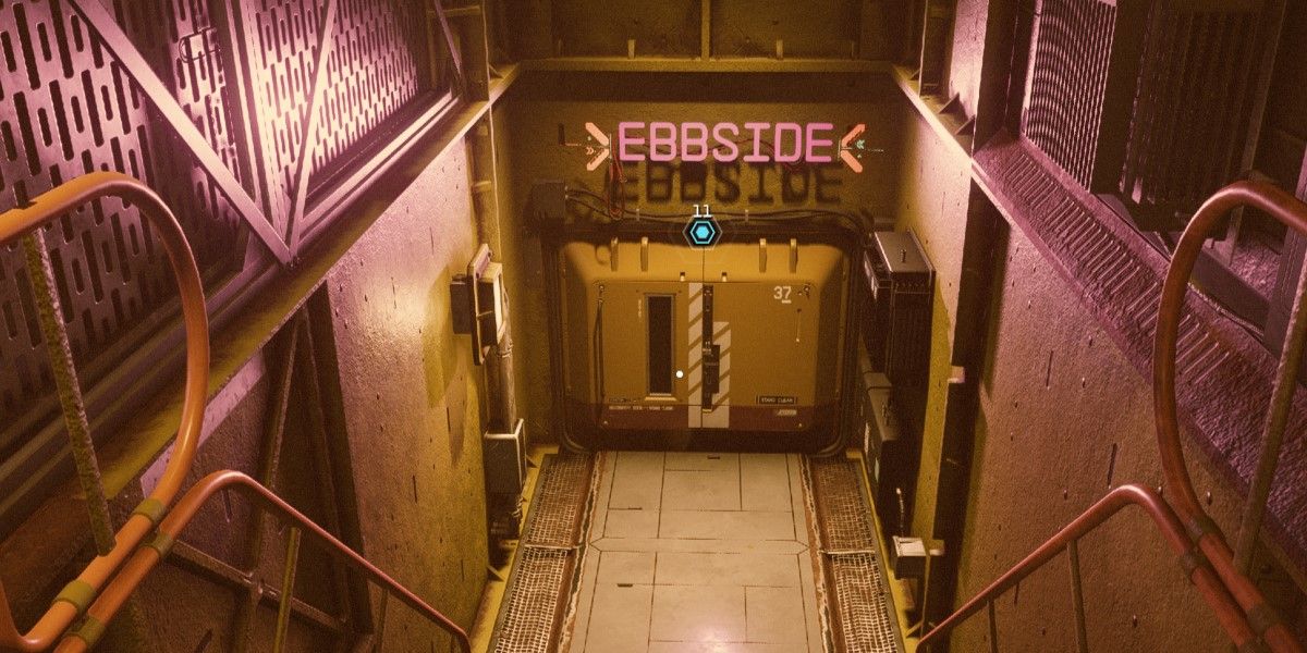 The Starfield character is about to enter the Ebbside in Neon.