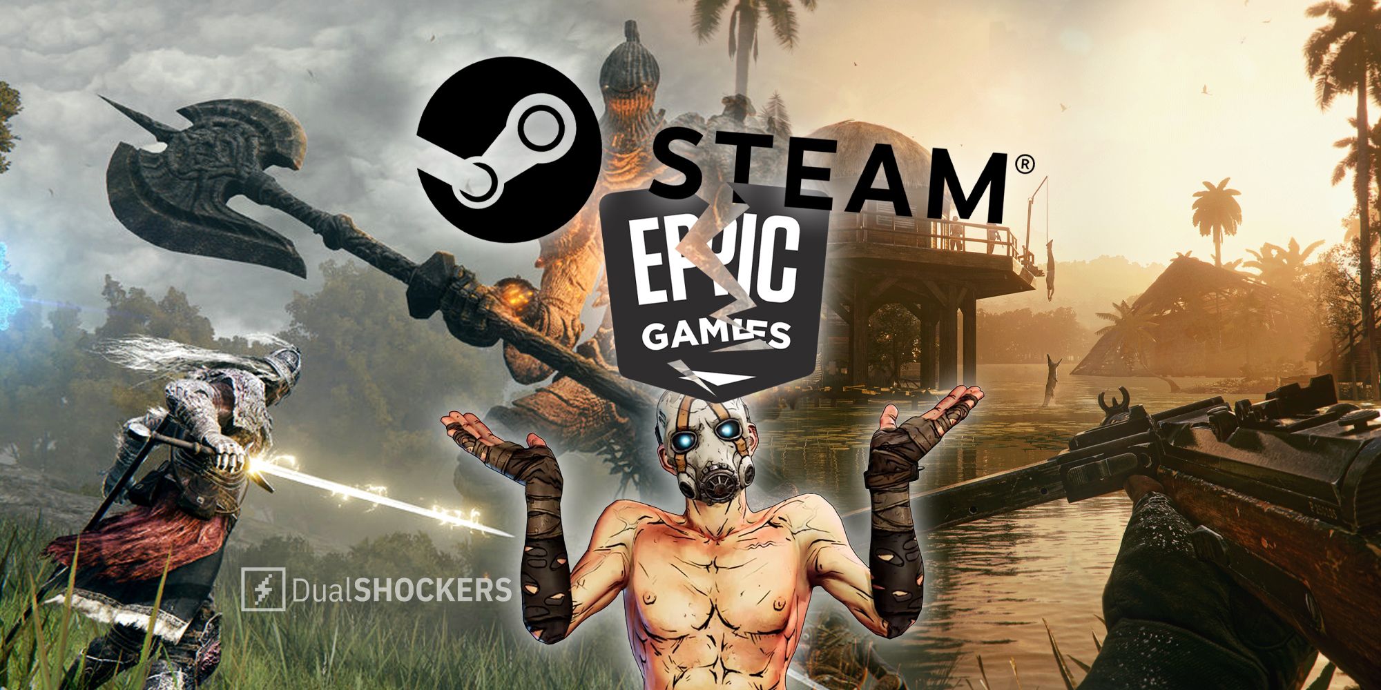 Epic Games and Steam with Borderlands 3, Elden Ring, and Far Cry 6 gameplay