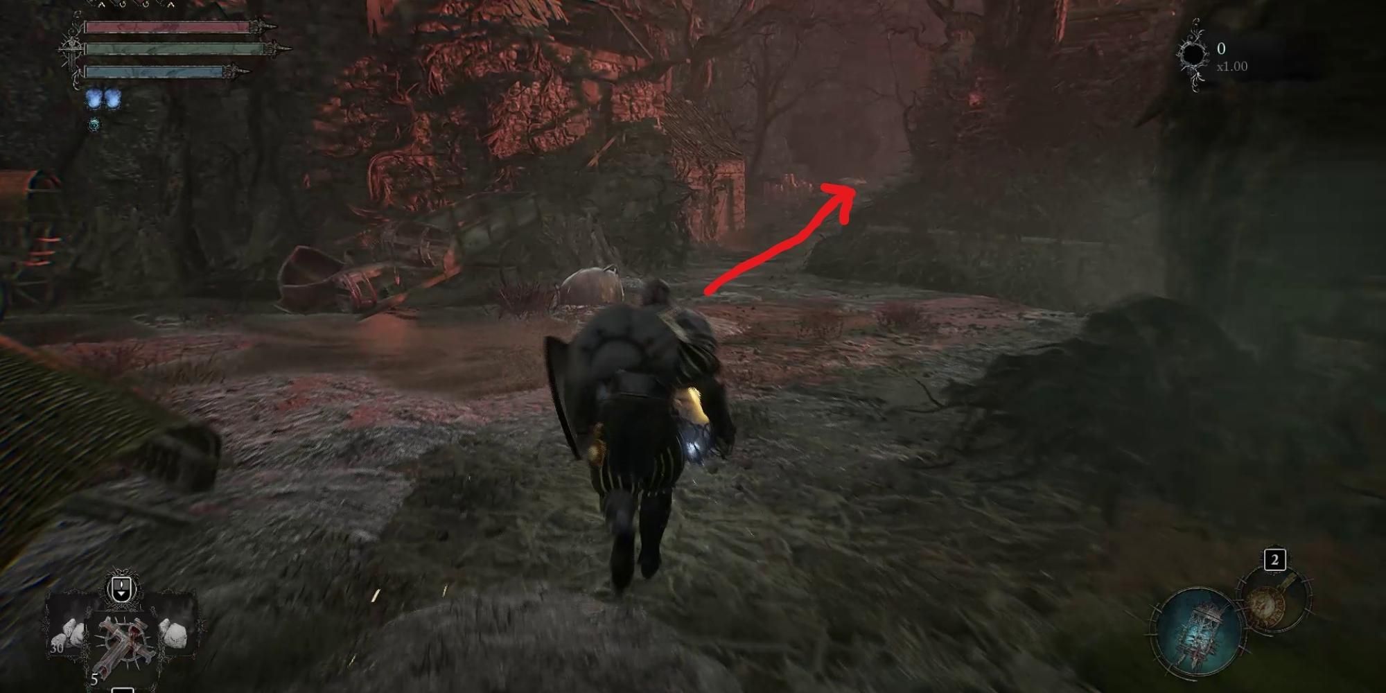 first pointer showing path to the vigor farm location in lords of the fallen