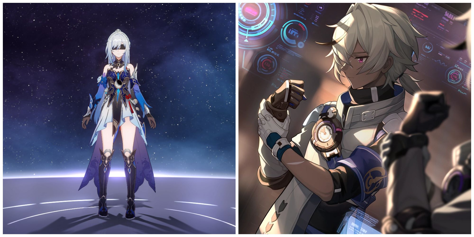 Split image of the character Jingliu and the light cone A Secret Vow from Honkai Star Rail.