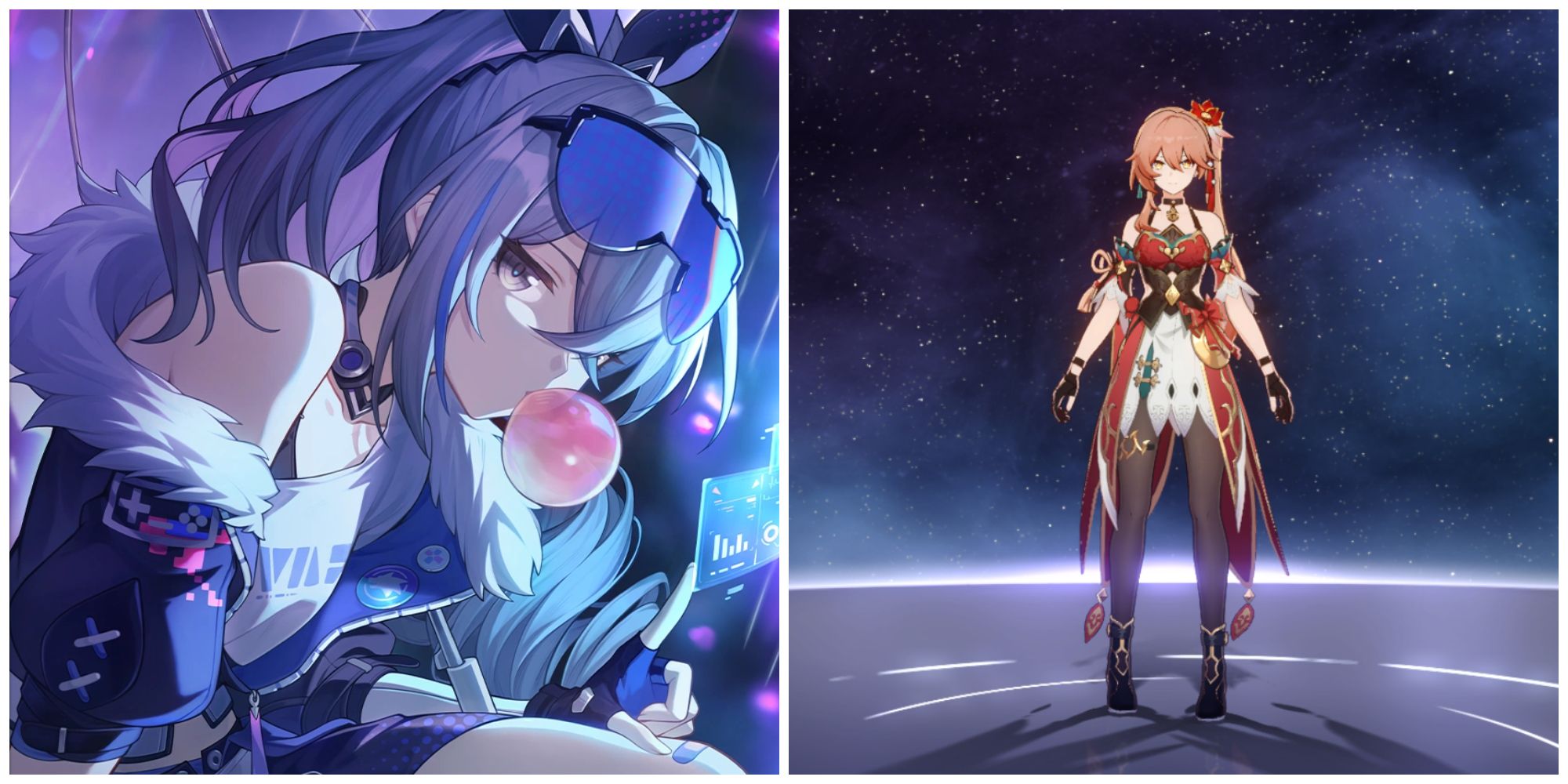 Split image of the artwork for Incessant Rain and the character Guinaifen in Honkai Star Rail.