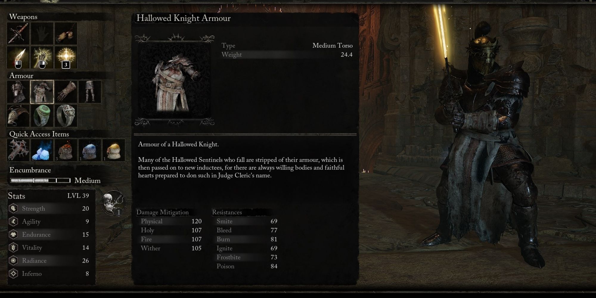 Hallowed Knight Armor Set in lords of the fallen