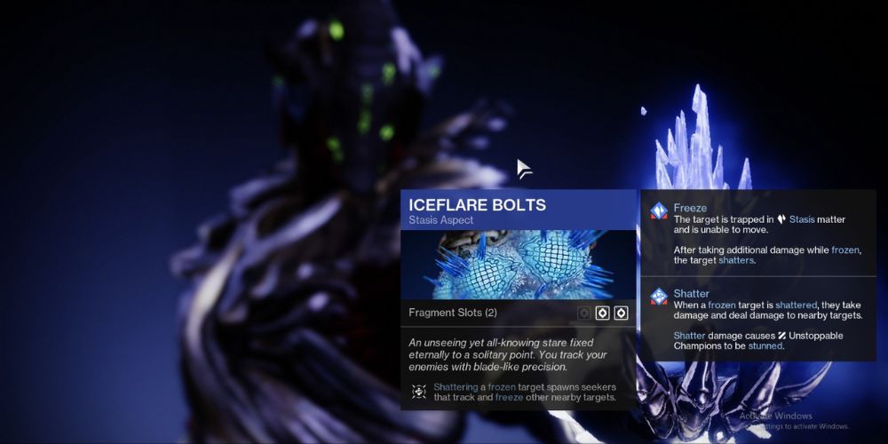 Iceflare Bolts, Destiny 2, Best Stasis Aspects