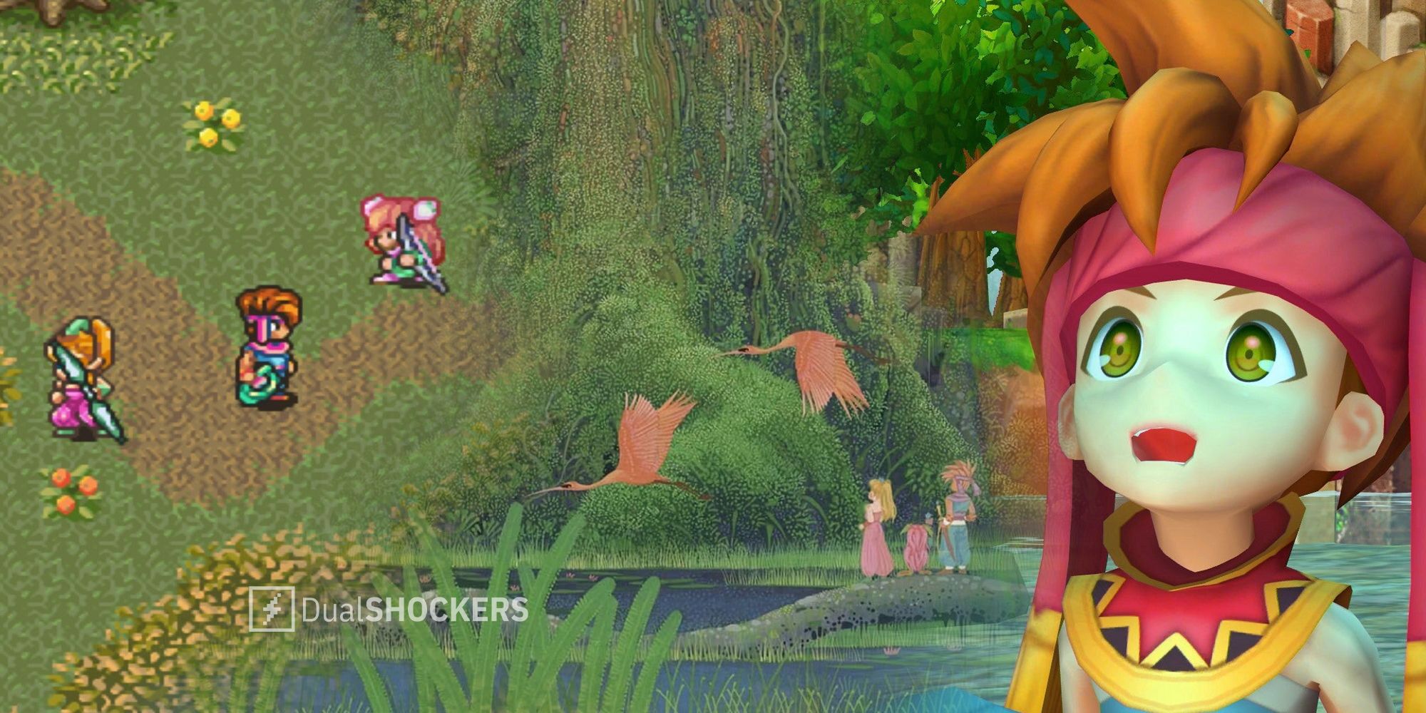 Secret Of Mana Remake PS4 and original SNES characters