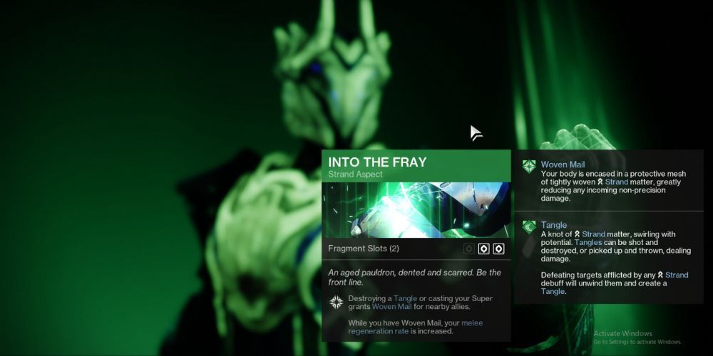 Into the Fray, Destiny 2, Best Strand Aspects