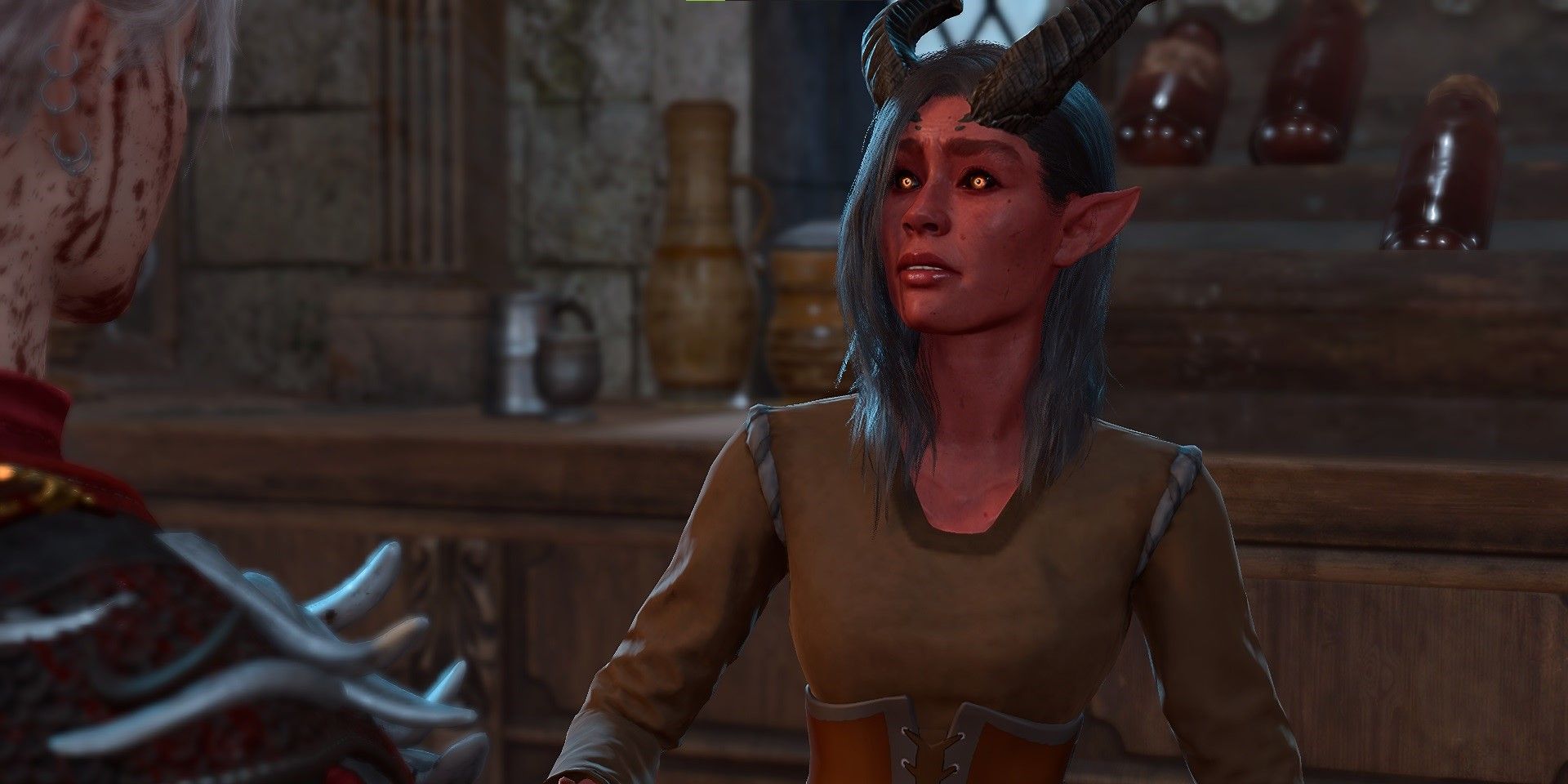 Lia the tiefling at Last Light Inn in Baldur's Gate 3.