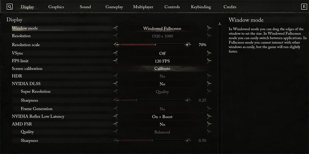 Lords of the Fallen, DLSS, FSR, and display settings