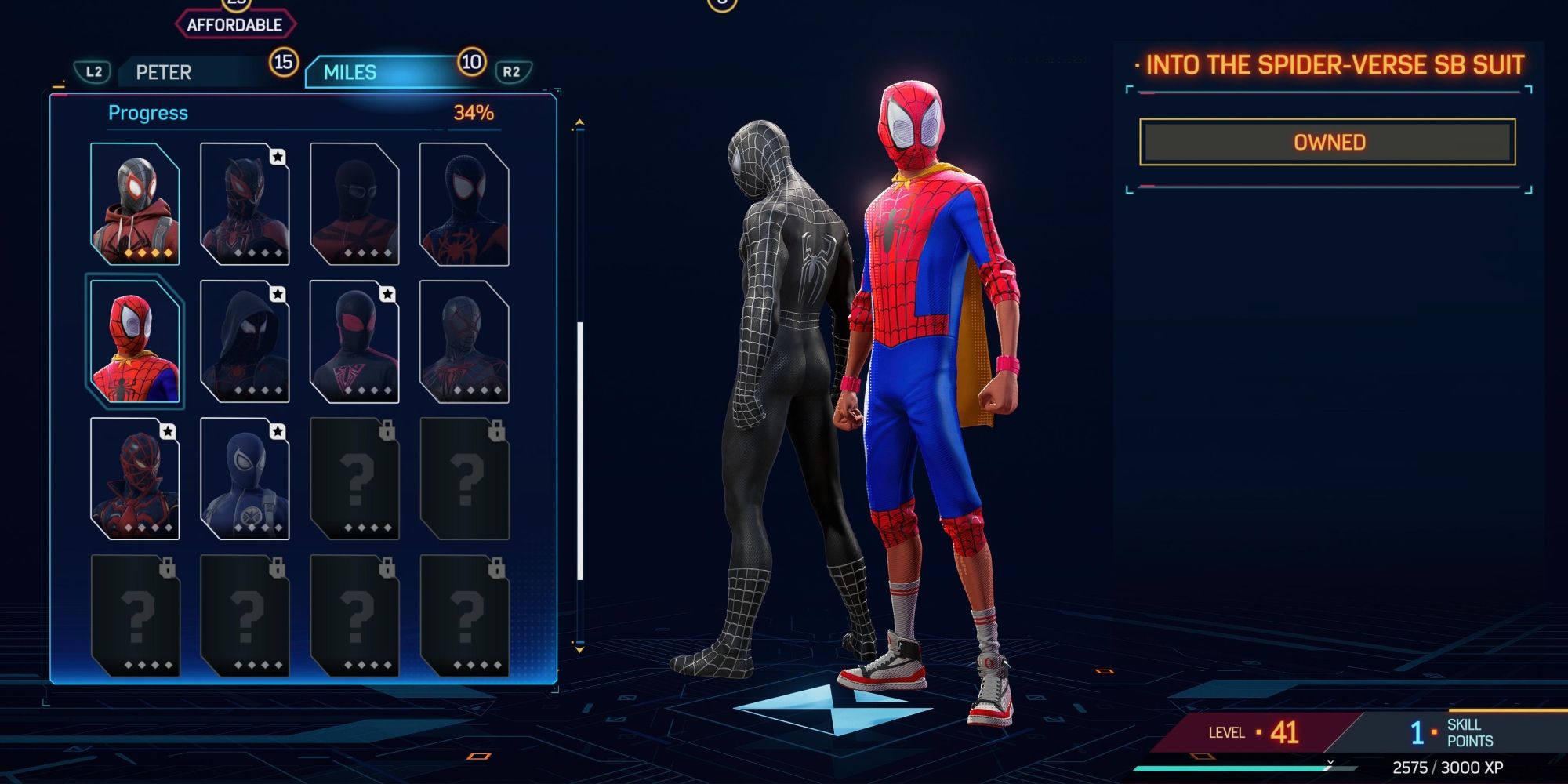 Marvel's Spider-Man 2 Into The Spider-verse SB Suit Equipped