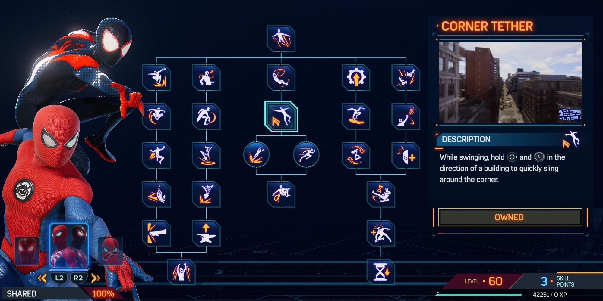 Marvel's Spider-Man 2 Corner Tether Skill Tree