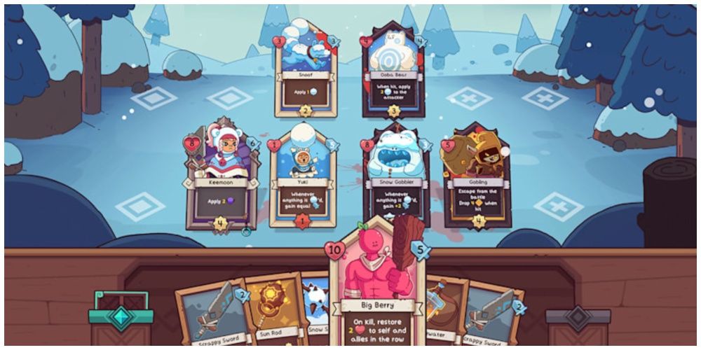 In-game screengrab of good Wildfrost cards