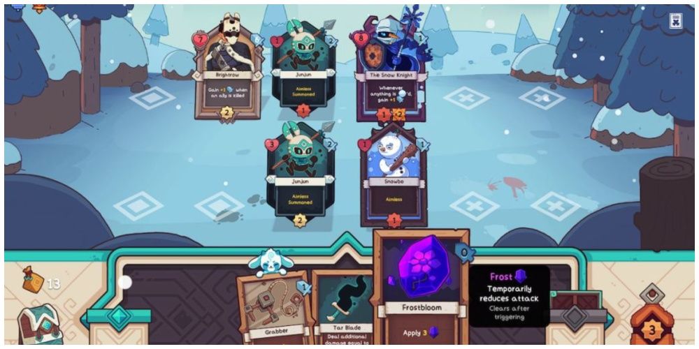 Screengrab showing tool tips from a Frostbloom card