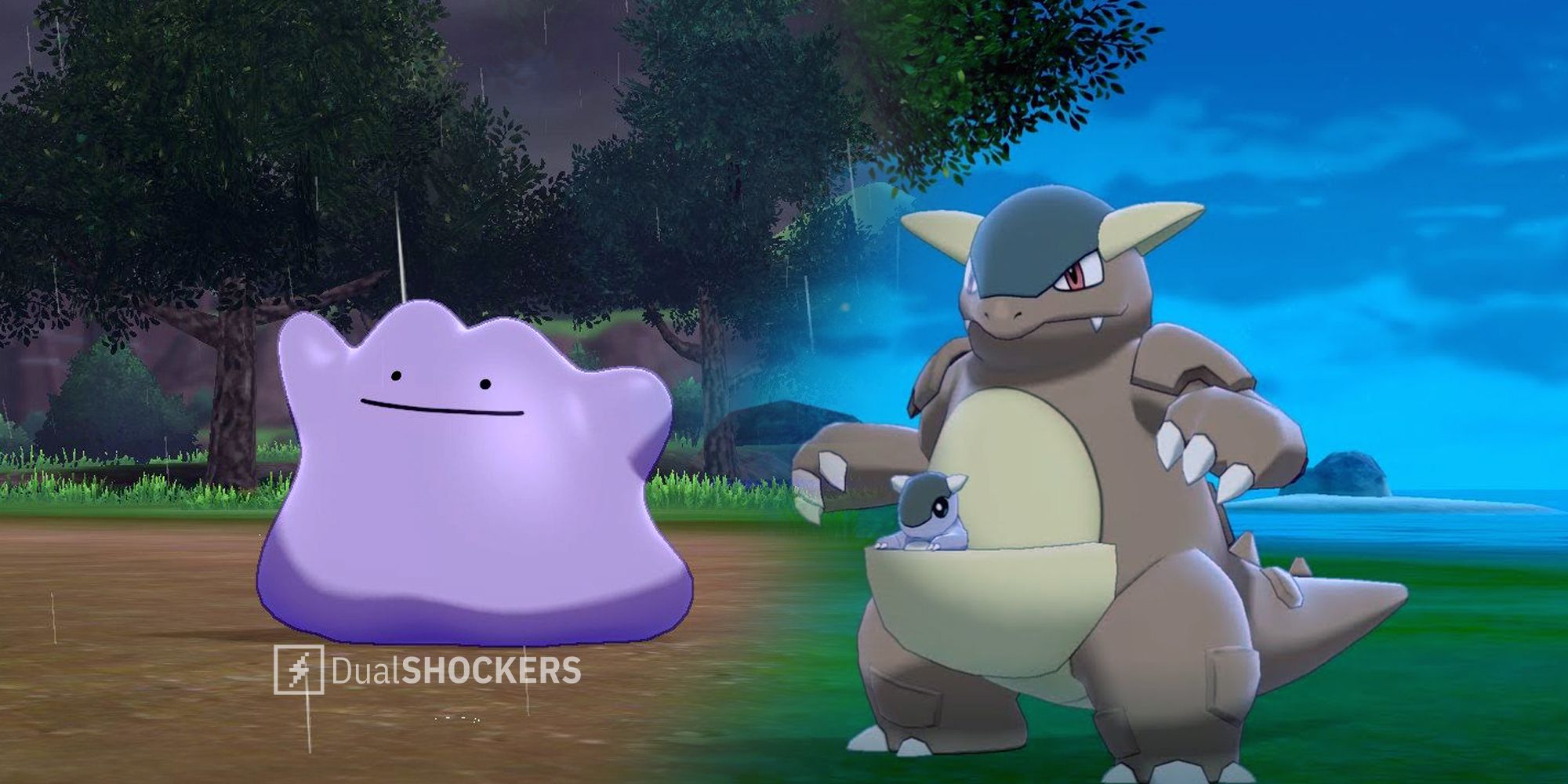Pokemon Non-Legendary Normal Types Ditto and Kangaskhan from Sword and Shield