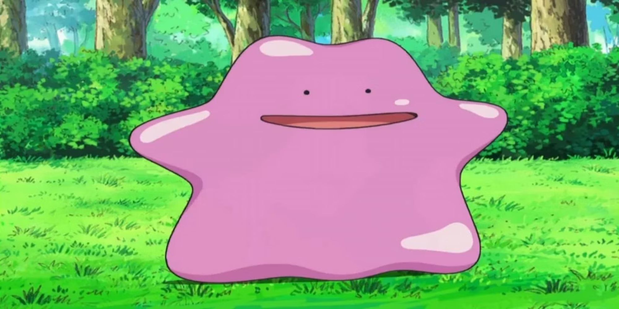 The Pokemon Ditto in a forest