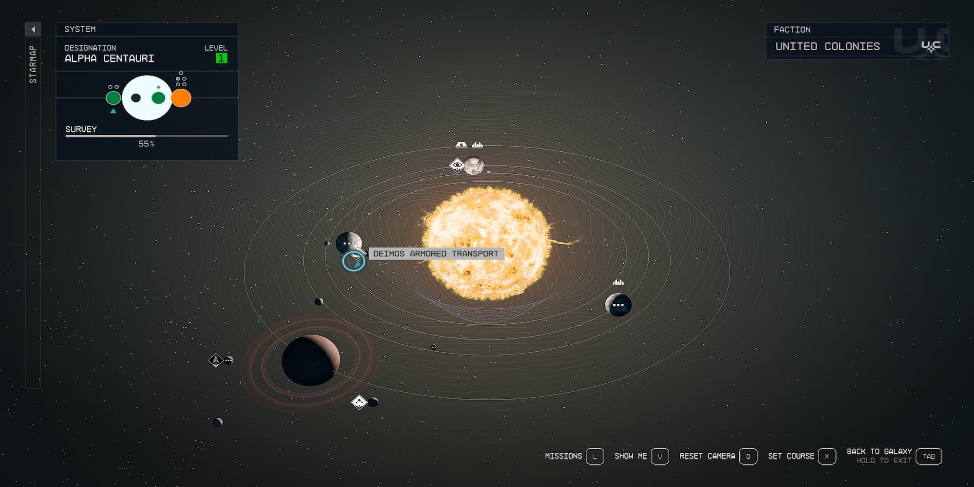 The Deimos Armored Transport Location On The System Map