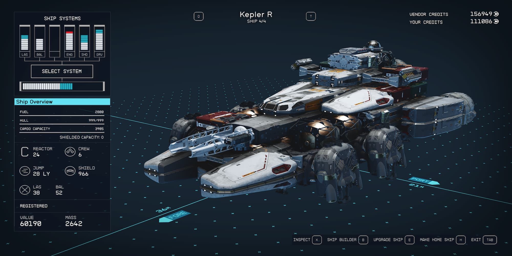 The Kepler R Ship In The Ship Modifying Menu