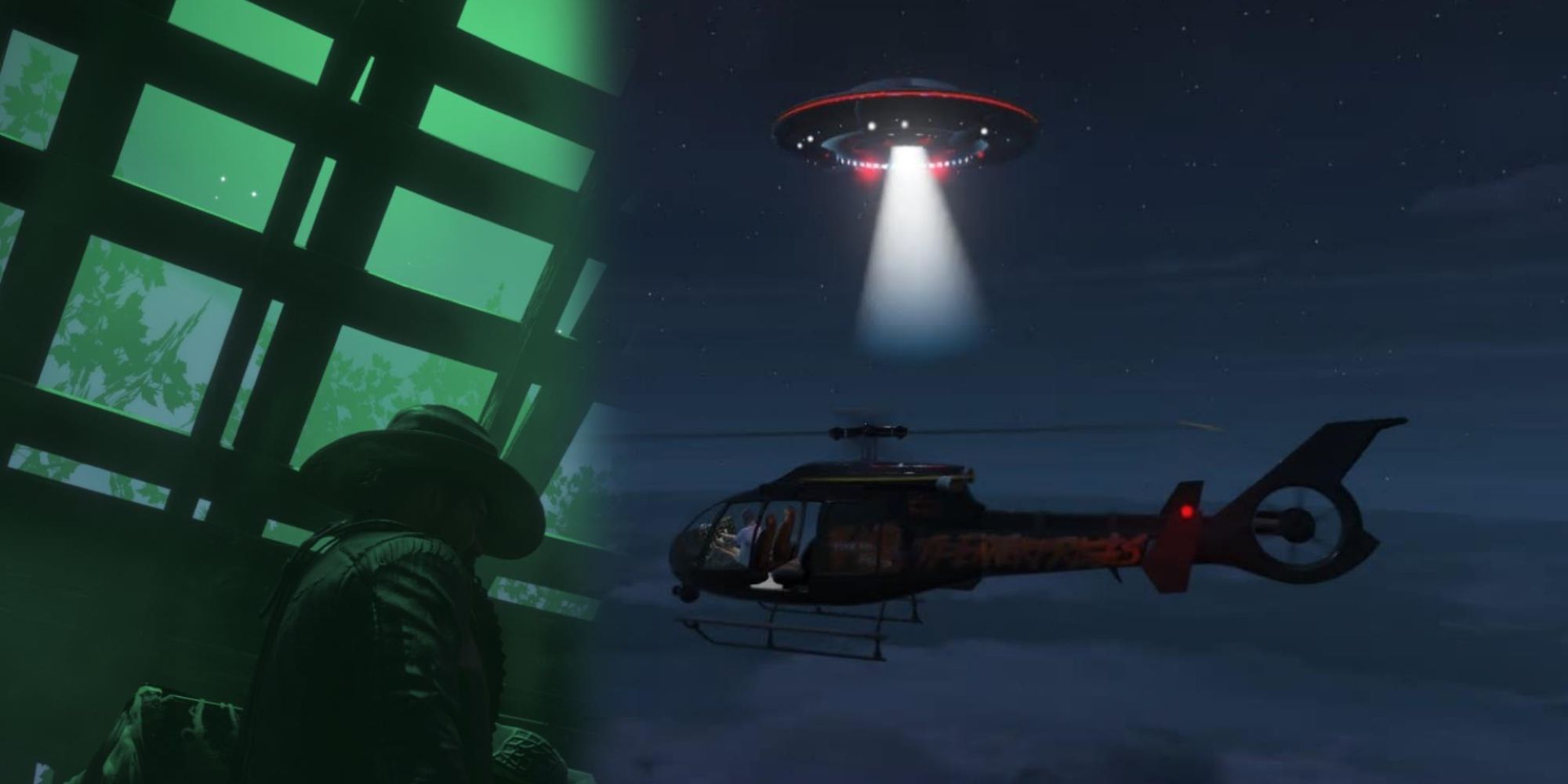 Rockstar Games UFO Easter Eggs Split Image