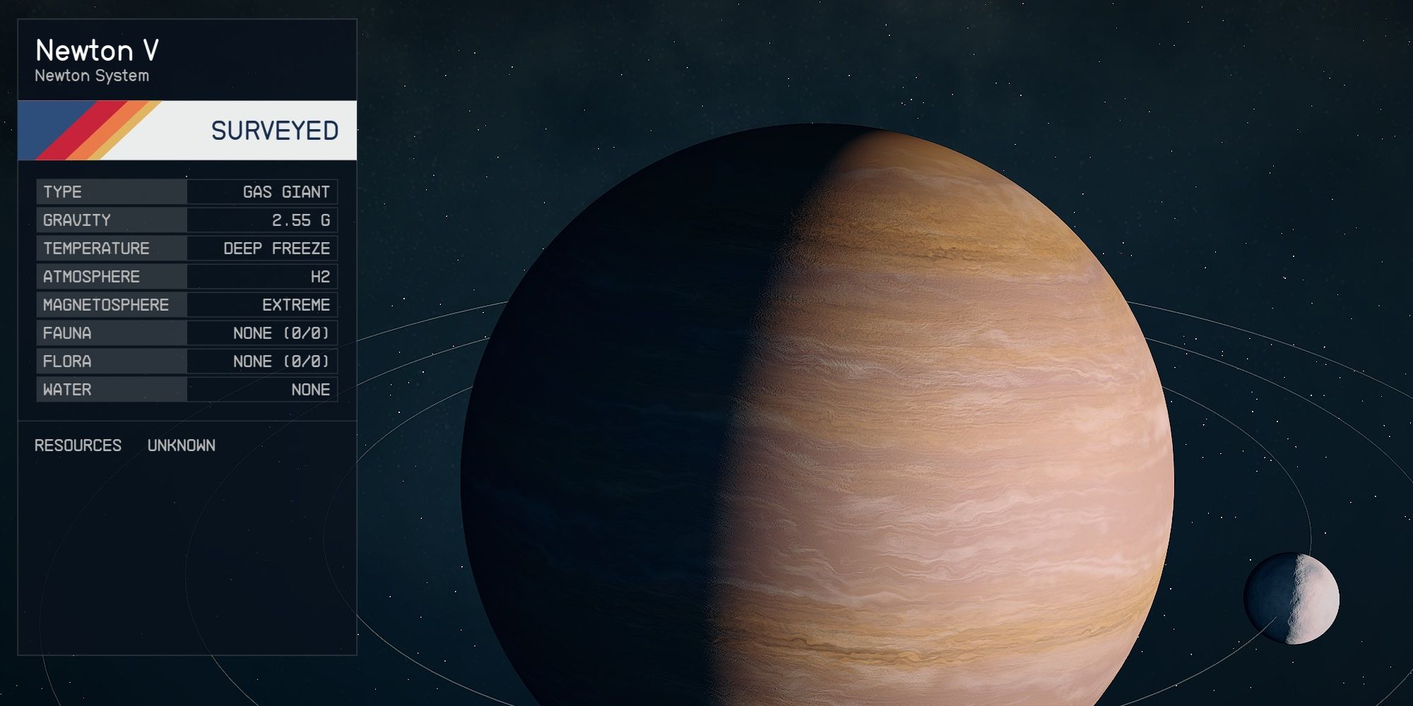 A gas giant is scanned in Starfield, for super easy XP farming and credits too