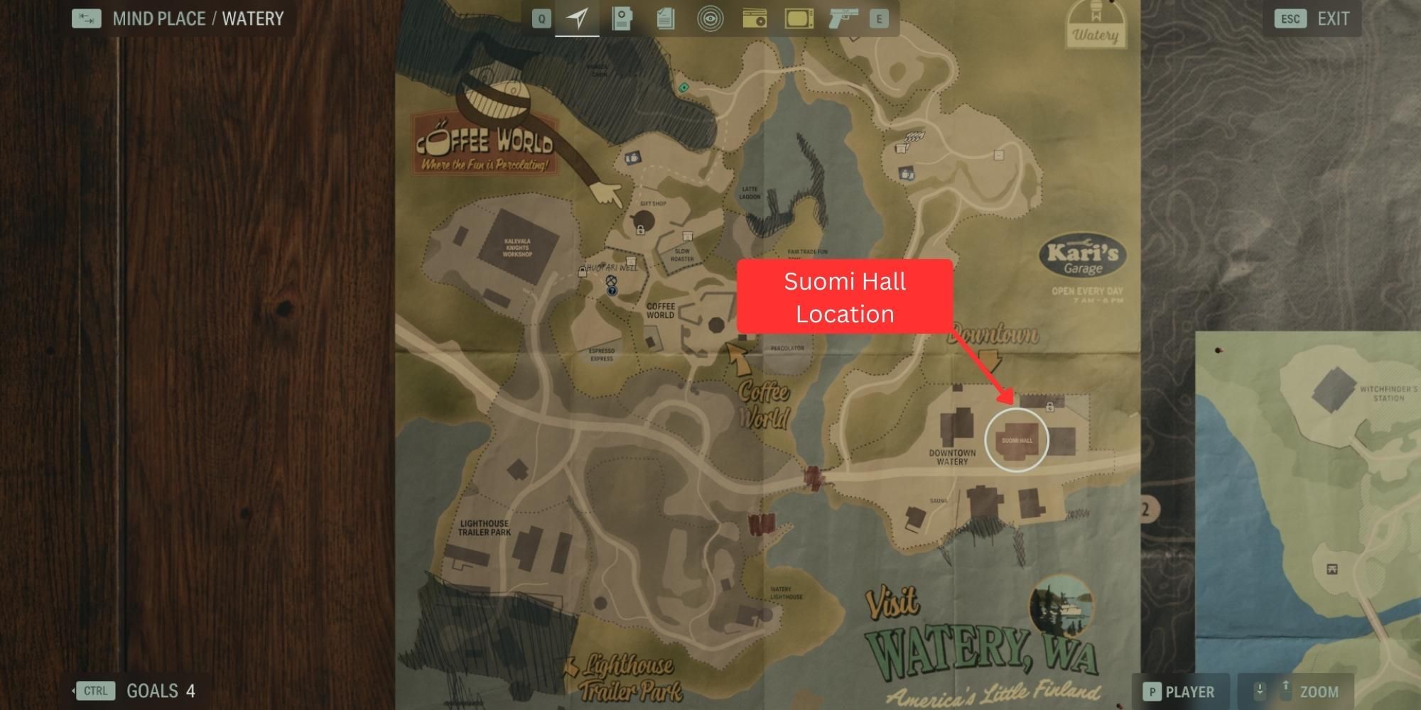 Suomi Hall Location in watery in alan wake 2