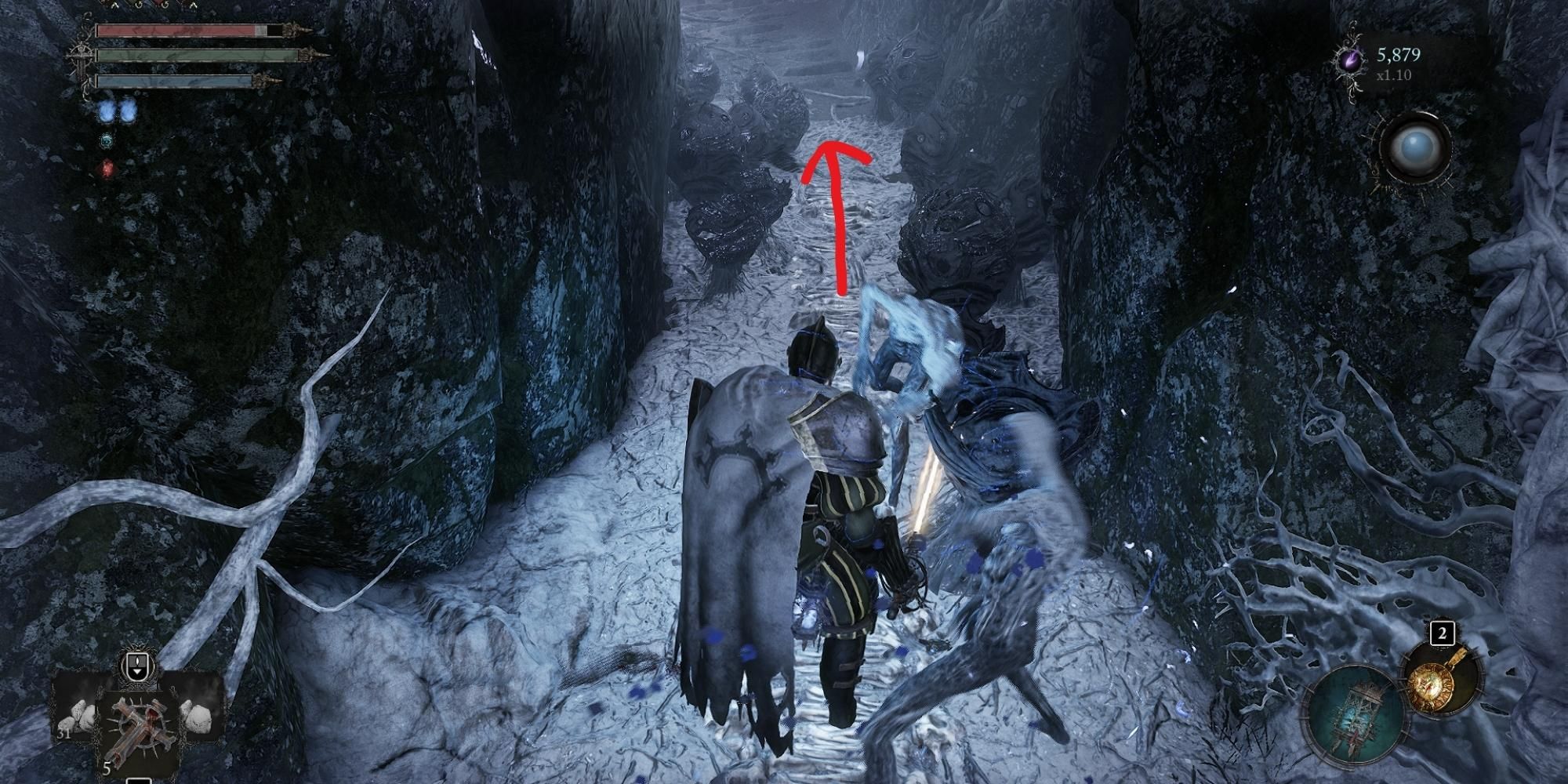 third pointer showing path to the vigor farm location in lords of the fallen