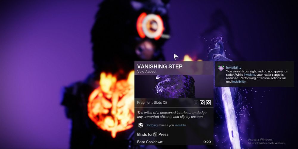 Vanishing Step, Destiny 2, Best Void Aspects