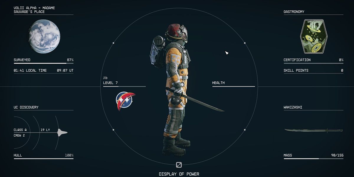 Wakazashi Katana _ Starfield Menu _ Ground Crew Space Crew spacesuit