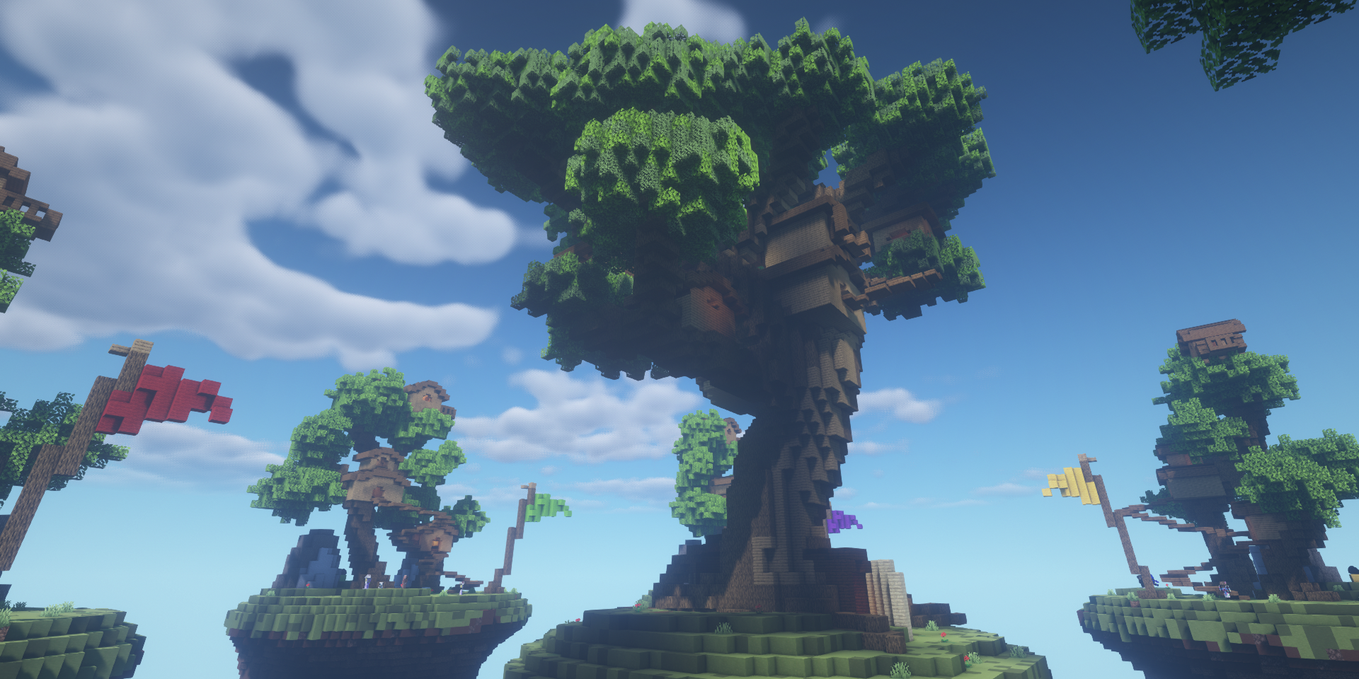 A complex tree EggWars Minecraft map.
