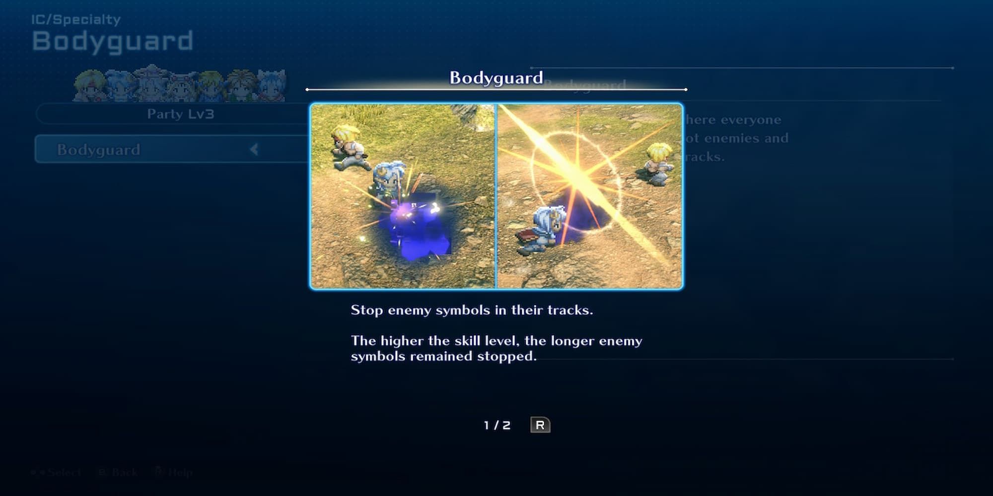 The Bodyguard Skill Unlock Explination Menu 