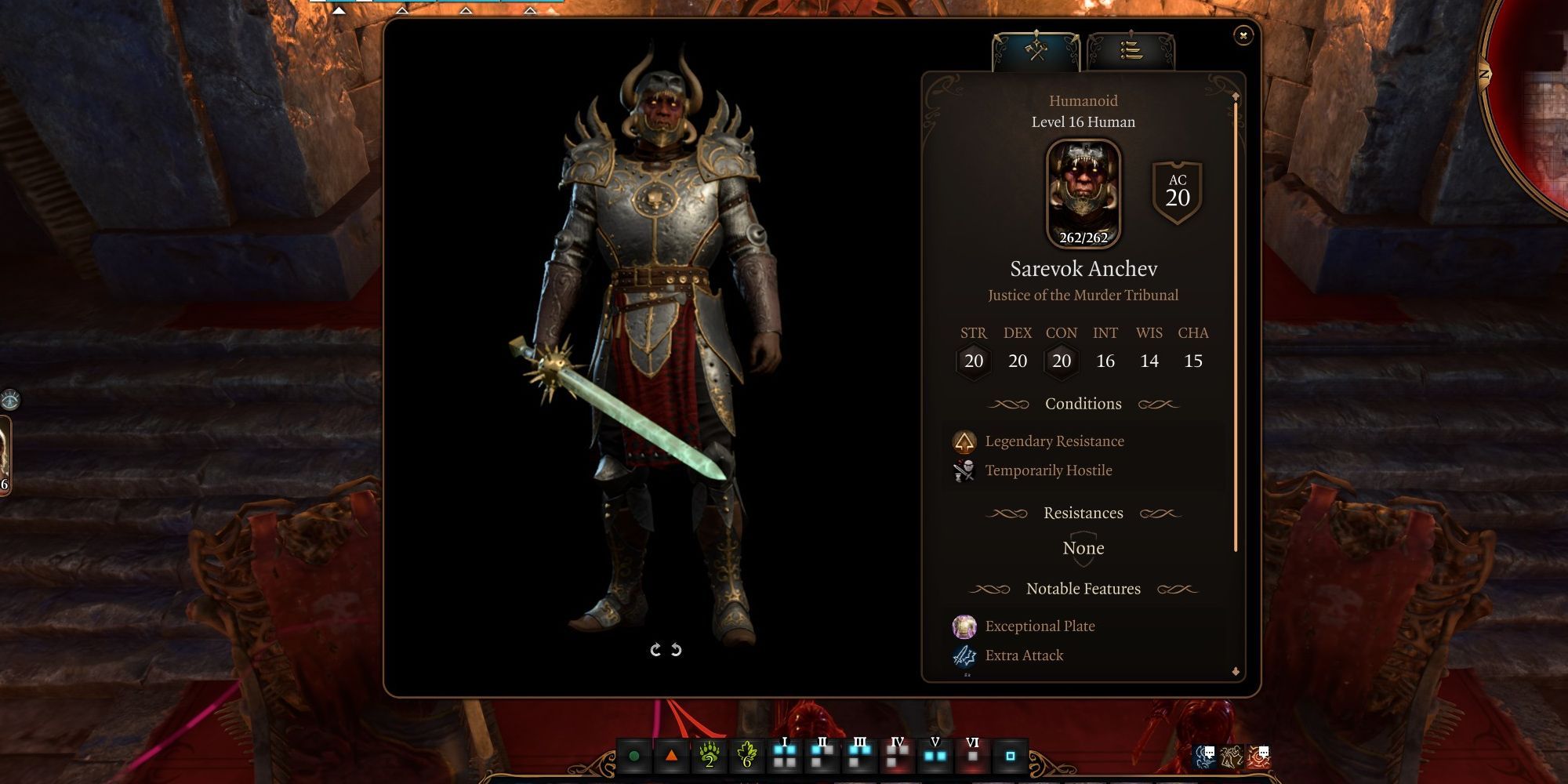 Baldur's Gate 3 Sarevok Stats