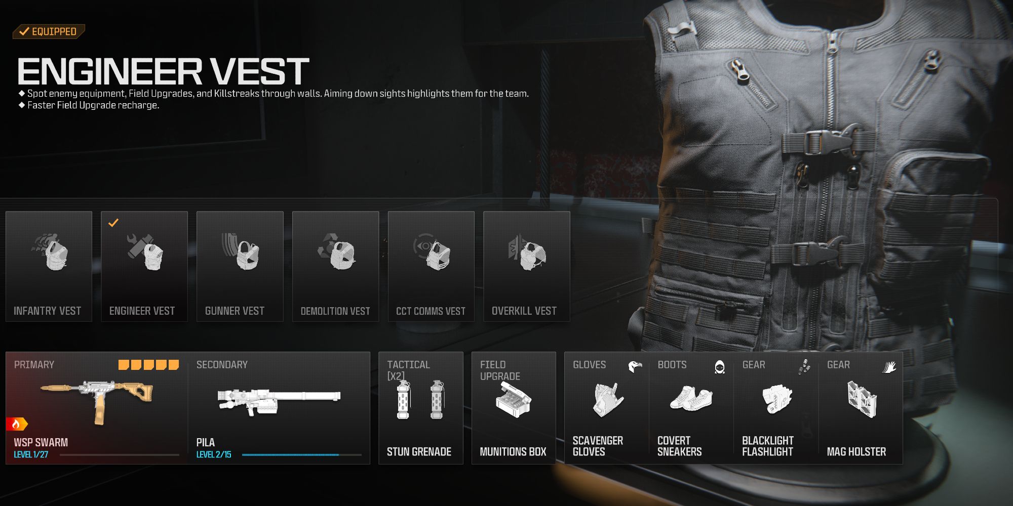 Screenshot showcasing the best WSP Swarm perks in Modern Warfare 3 