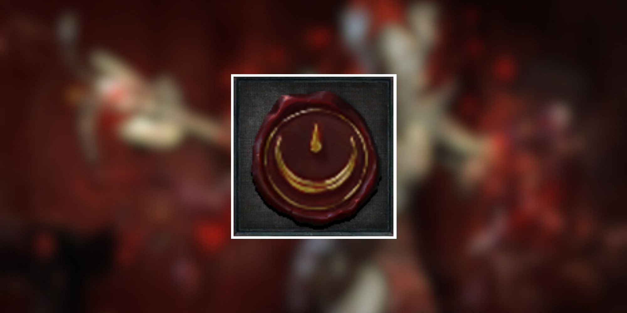 The symbol for the Accursed Touch Vampiric Power on a blurry background