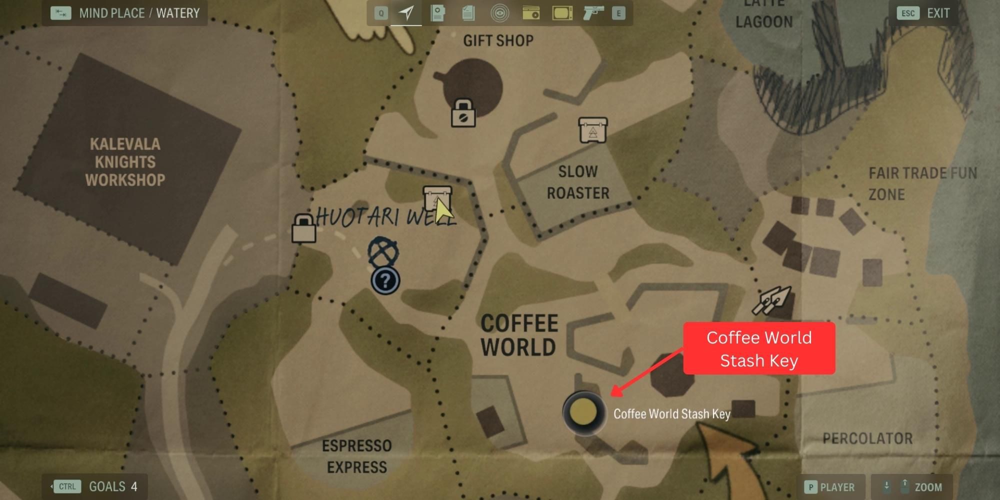 coffee world cult stash key map location in alan wake 2