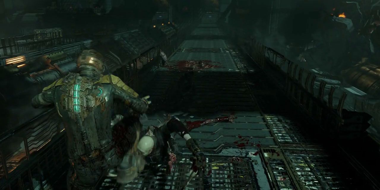 Stomping a Necromorph in Dead Space