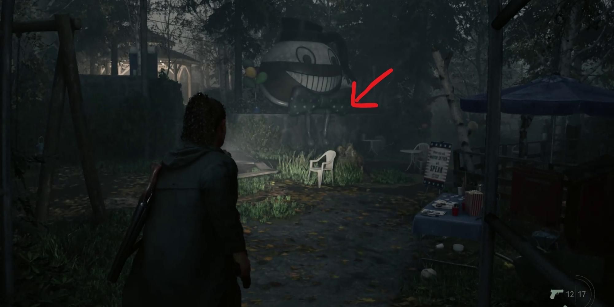 in-game marker showing the exact location of coffee world stash key in alan wake 2