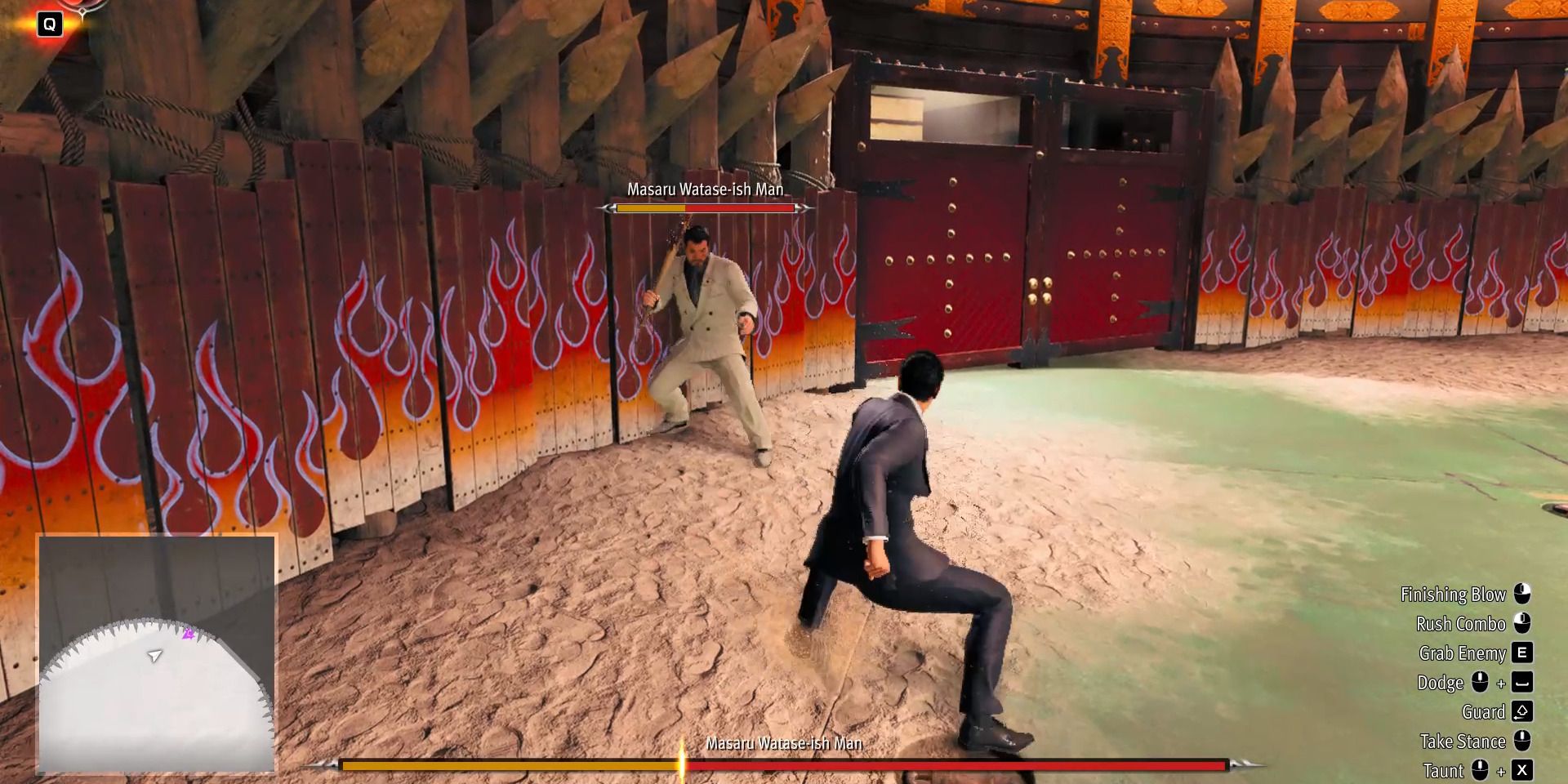 Image of Kiryu in his first battle at the Coliseum in Like A Dragon Gaiden: The Man Who Erased His Name.