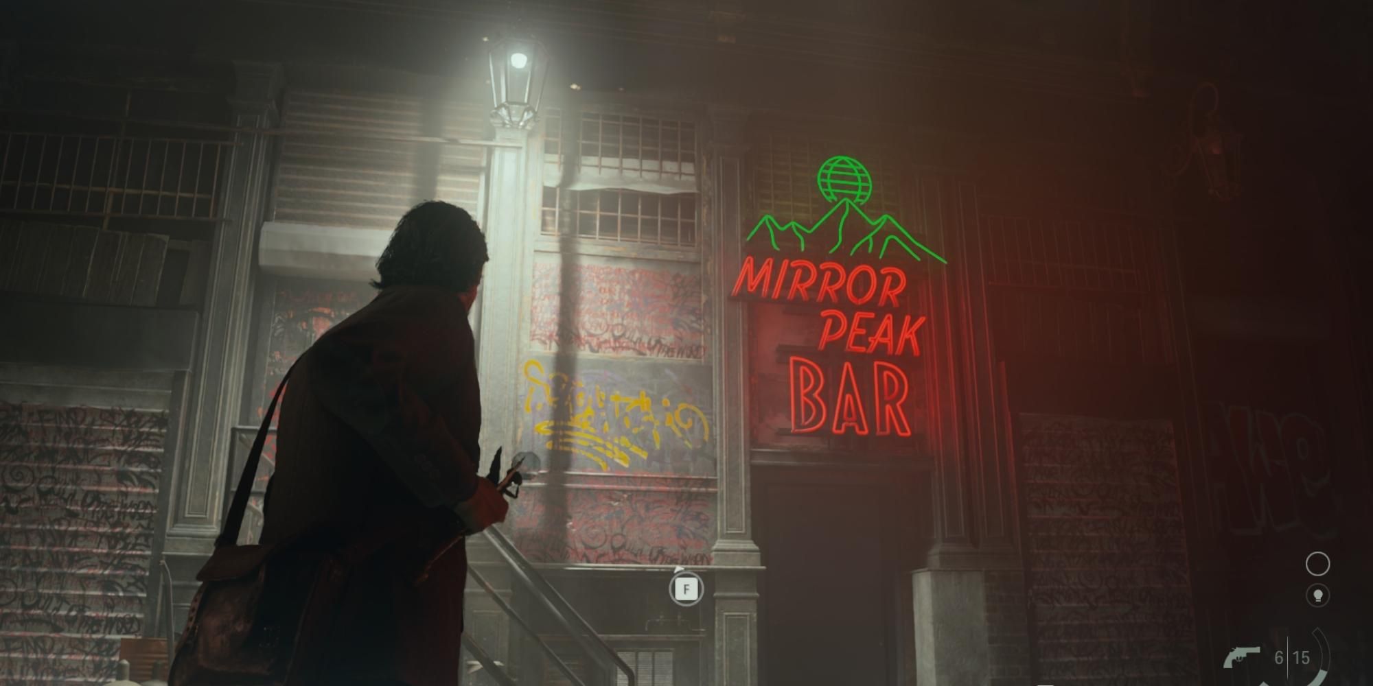 Spiegel Peak Bar und Lichtquelle Alan Wake 2