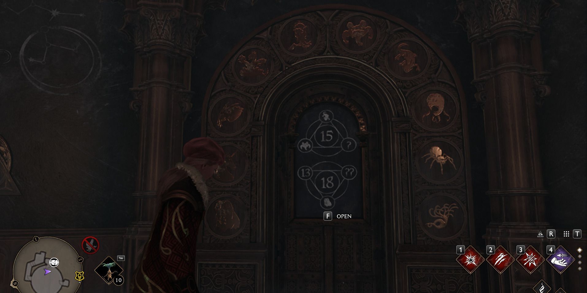 Image of the second dice door in the Arithmancy Classroom in Hogwarts Legacy.