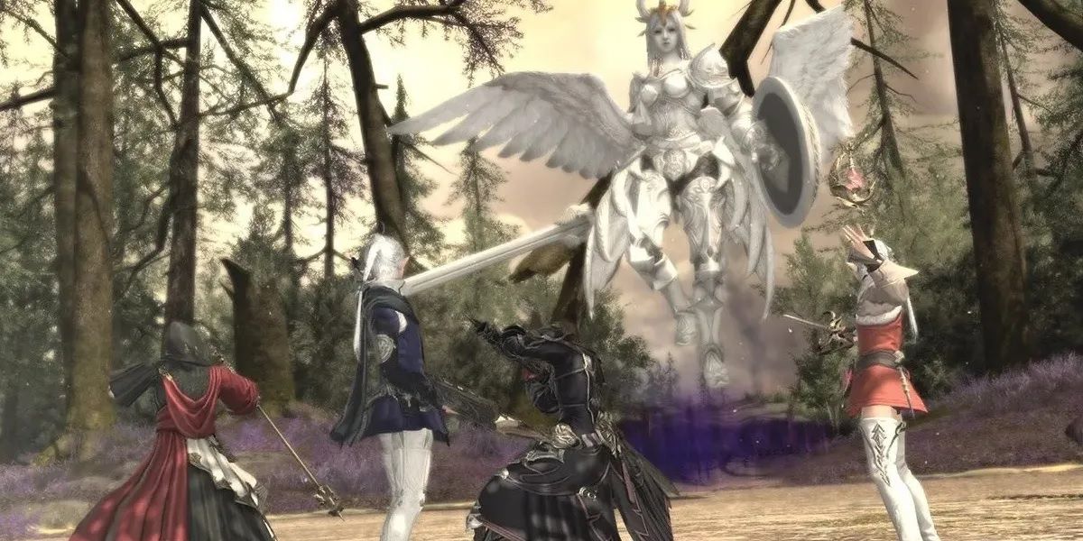 The adventurer fights with NPCs in Final Fantasy 14