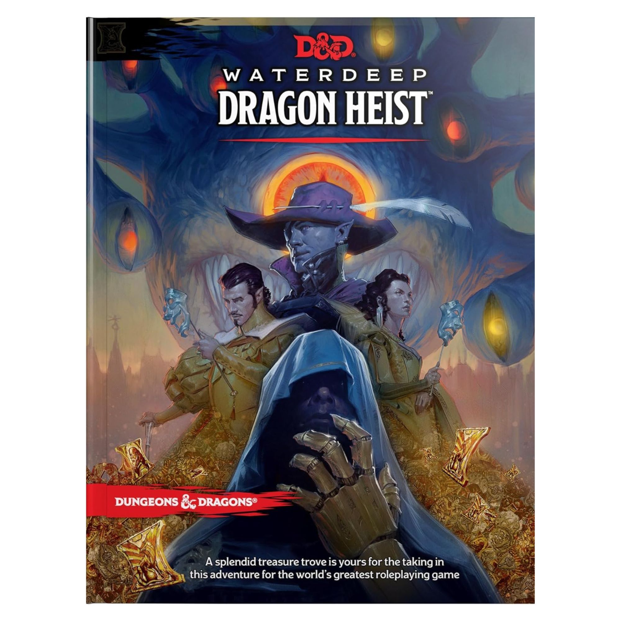 Product still of the Dungeons & Dragons Waterdeep Dragon Heist Adventure Book on a white background