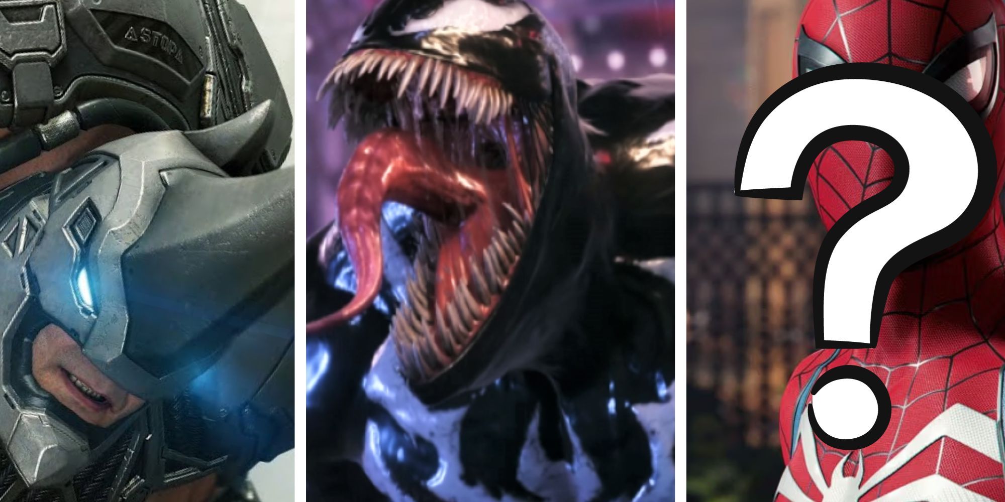 Marvel's Spider-Man Split Image Rhino Venom Peter Spider-Man Question Mark