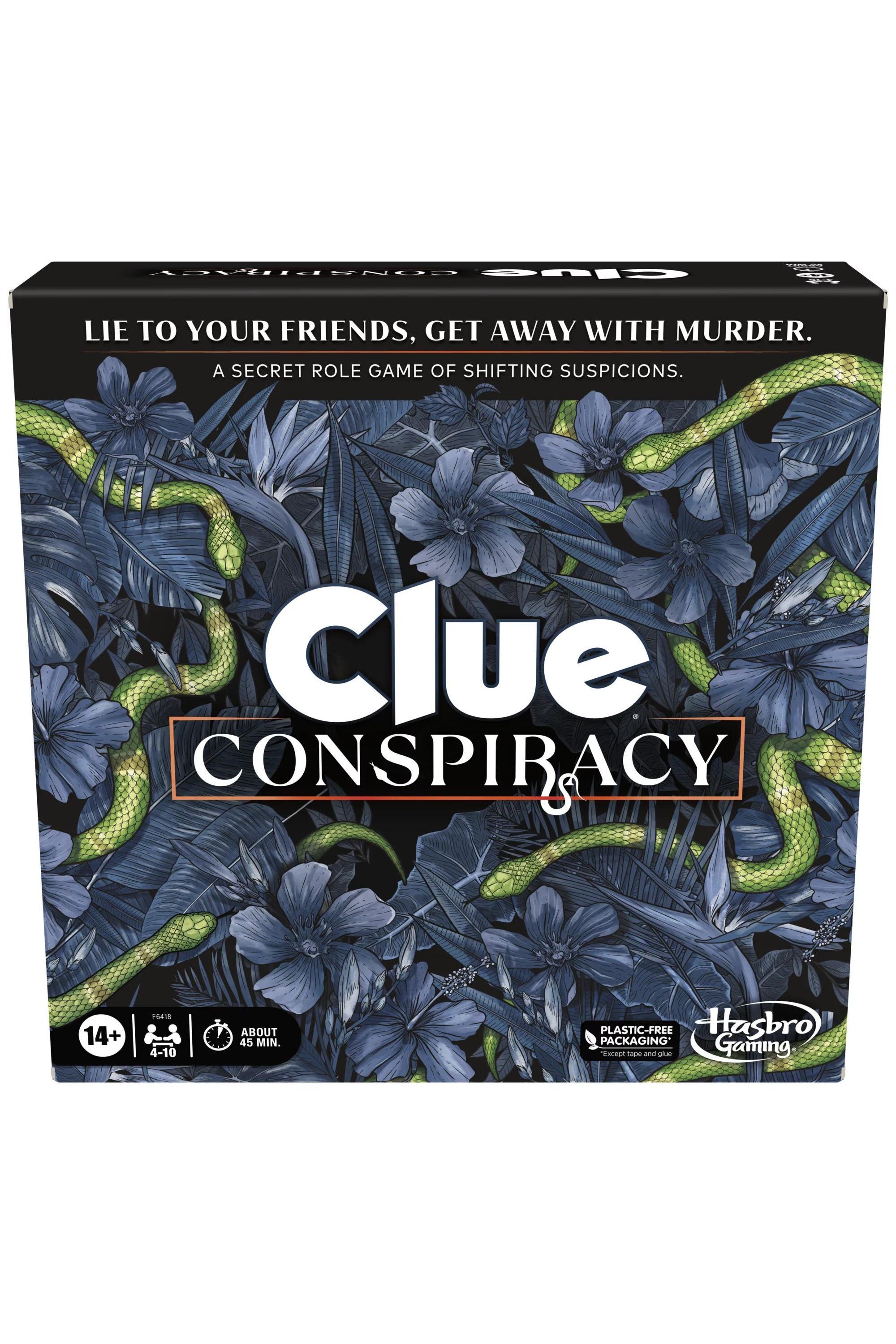 Sản phẩm của board game Clueless với hình bìa rắn và hoa, nền trắng