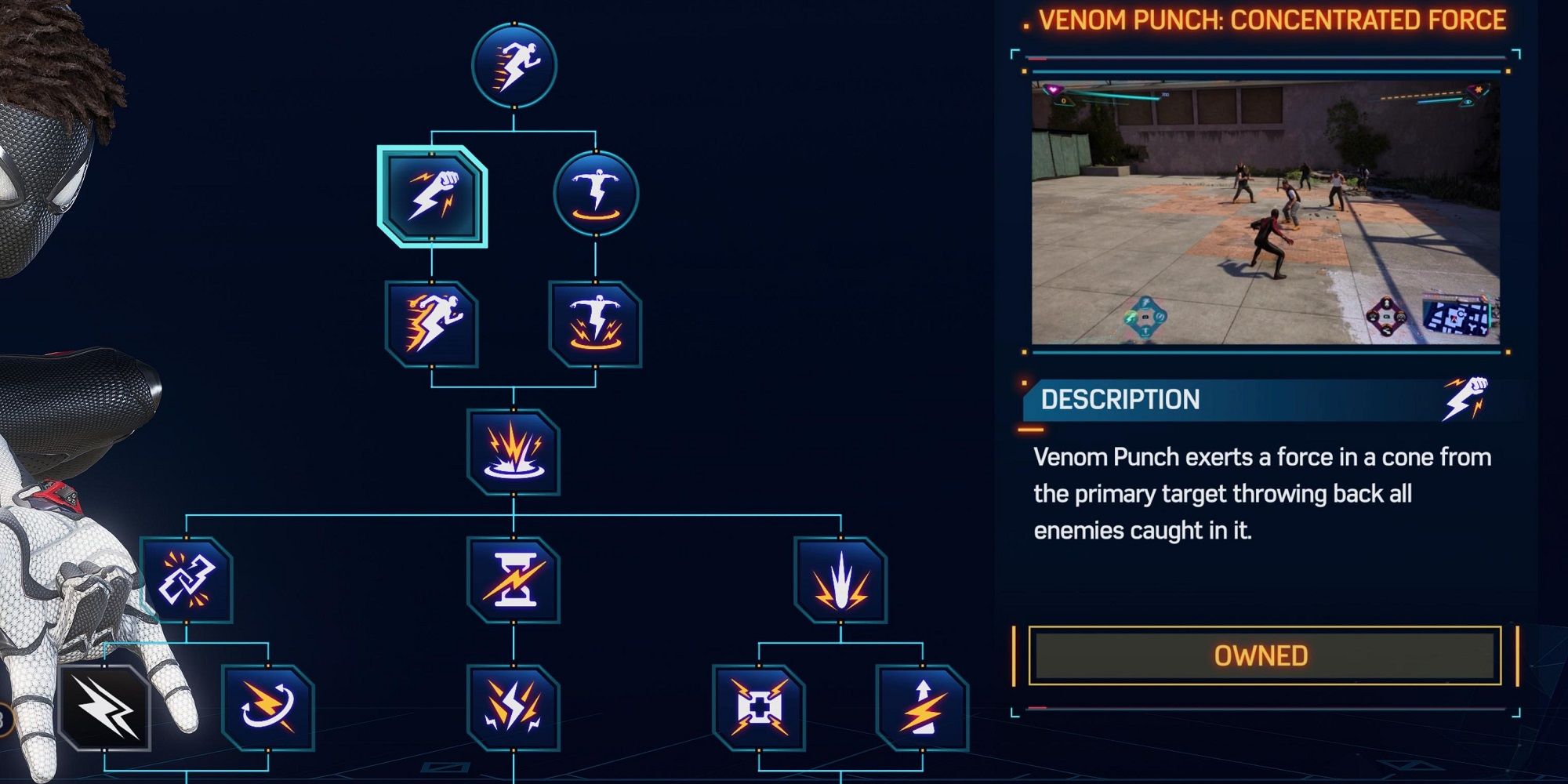 Venom Punch Concentrated Force _ Spider-Man 2 _ Miles Skill Tree
