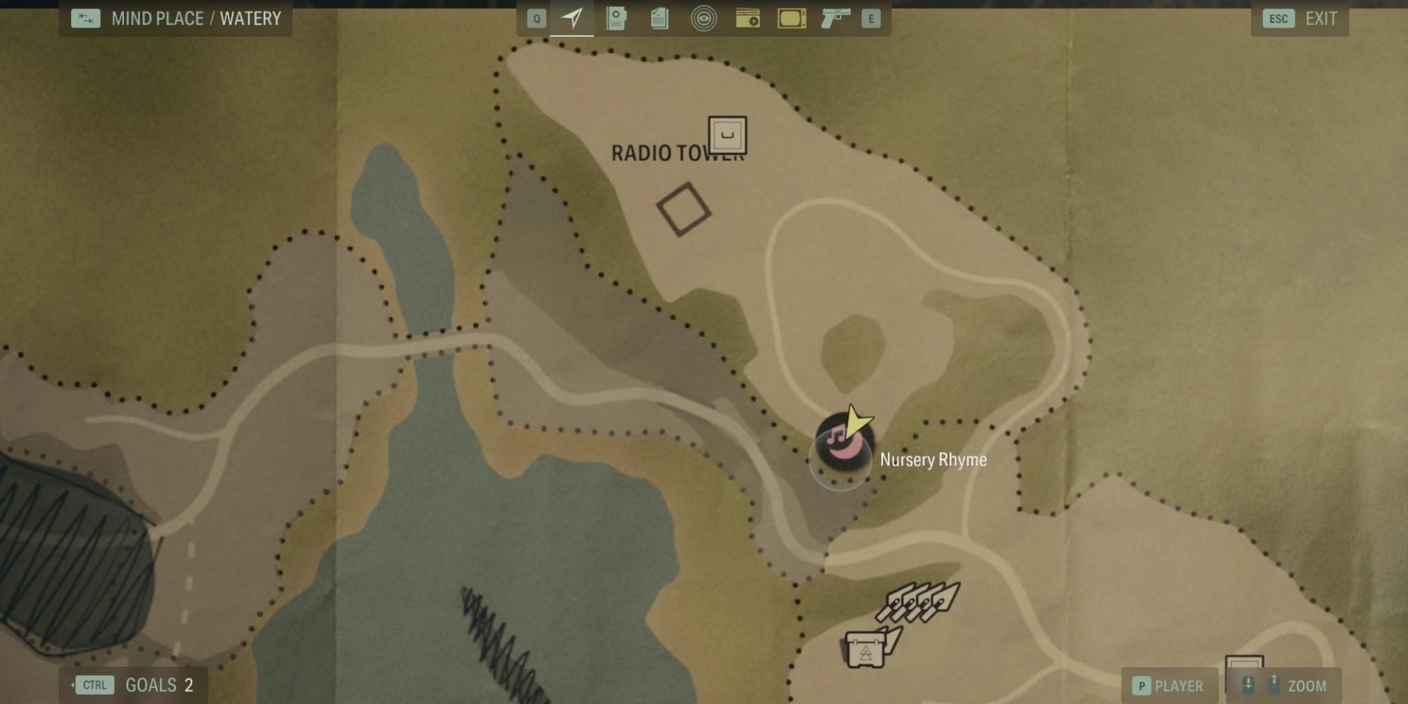 watery radio tower nursery rhyme map location in alan wake 2