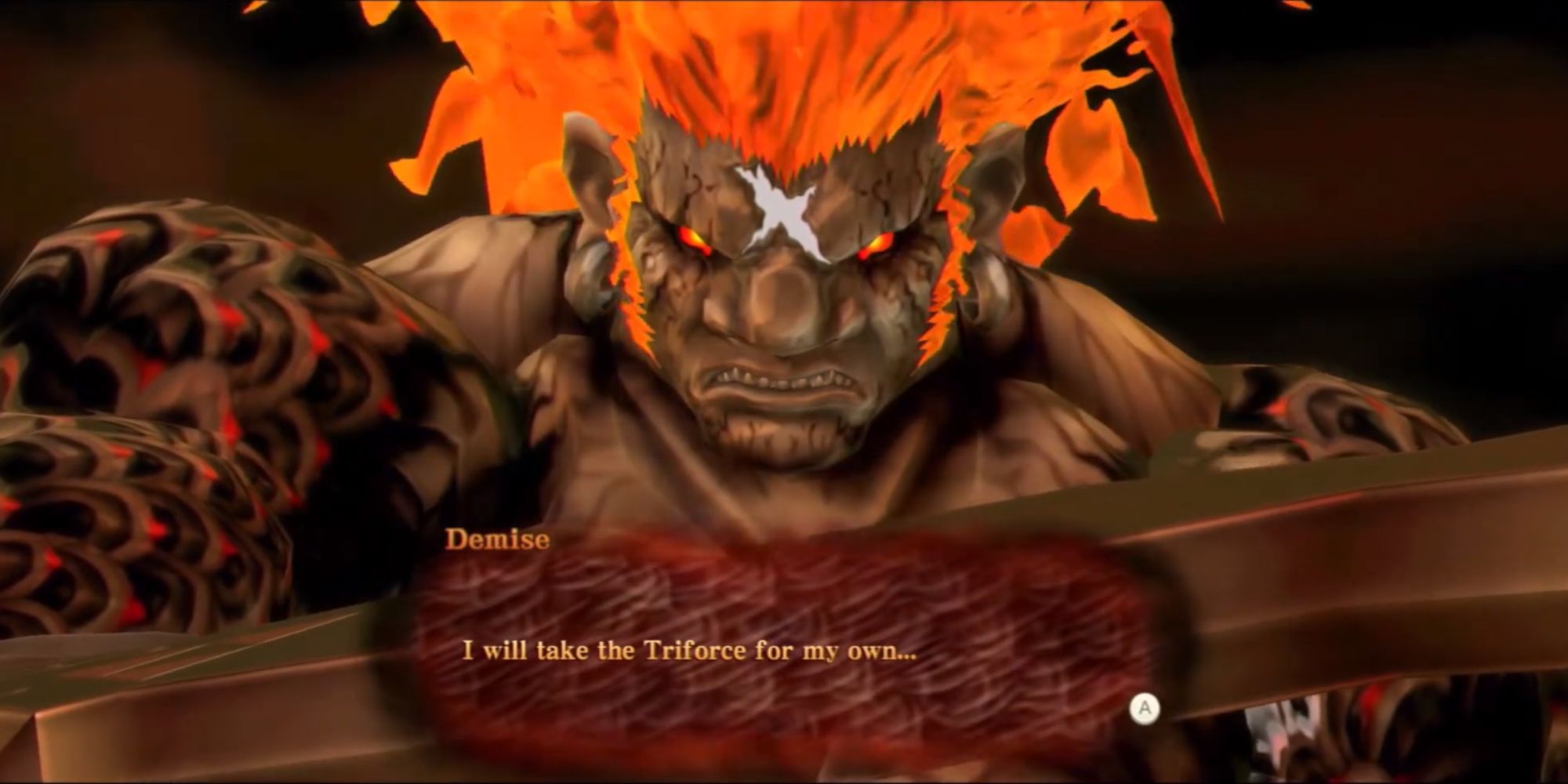 Demon King demise threatening to take the triforce in SKyward Sword