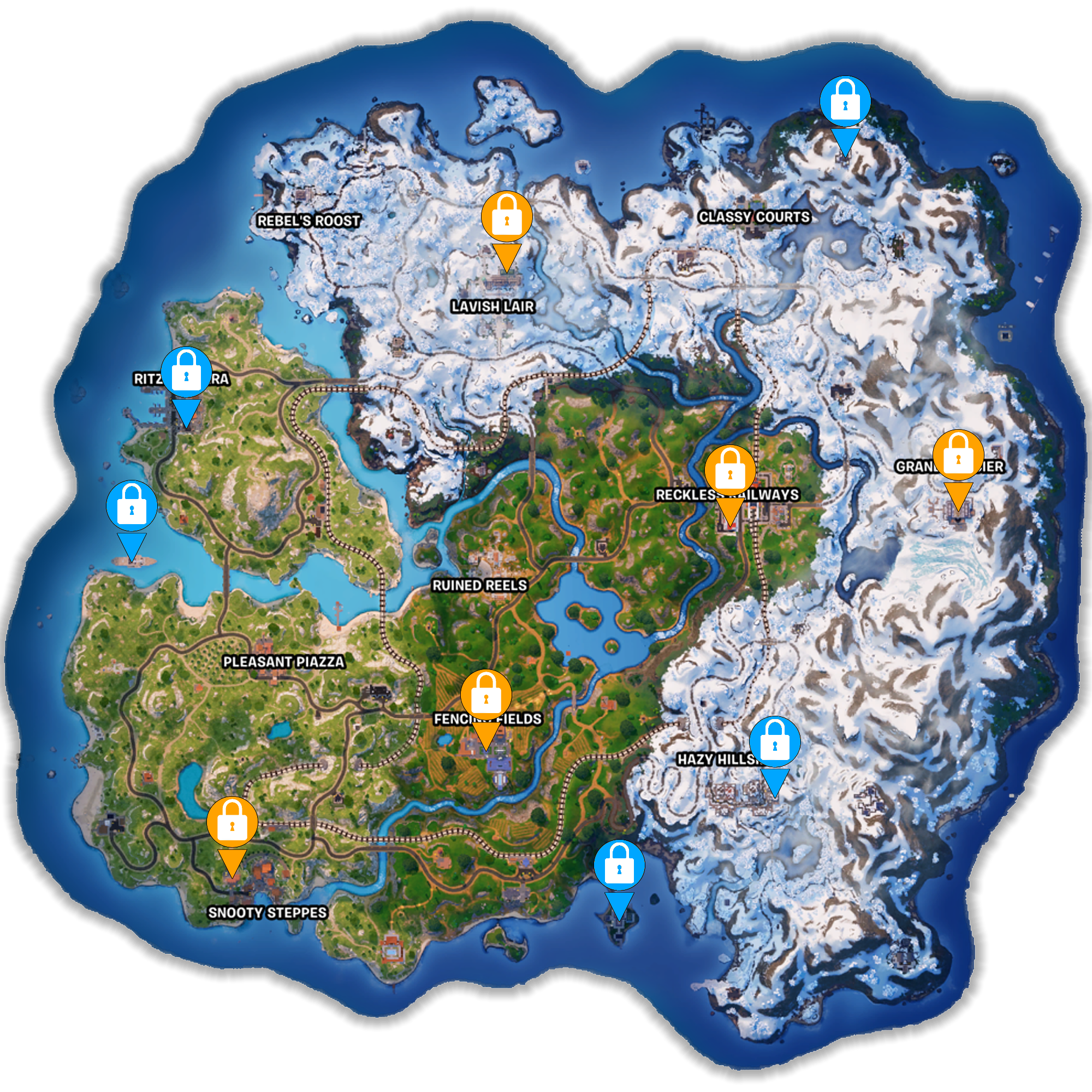 Fortnite Chapter 5 Season 1 Vault Locations 