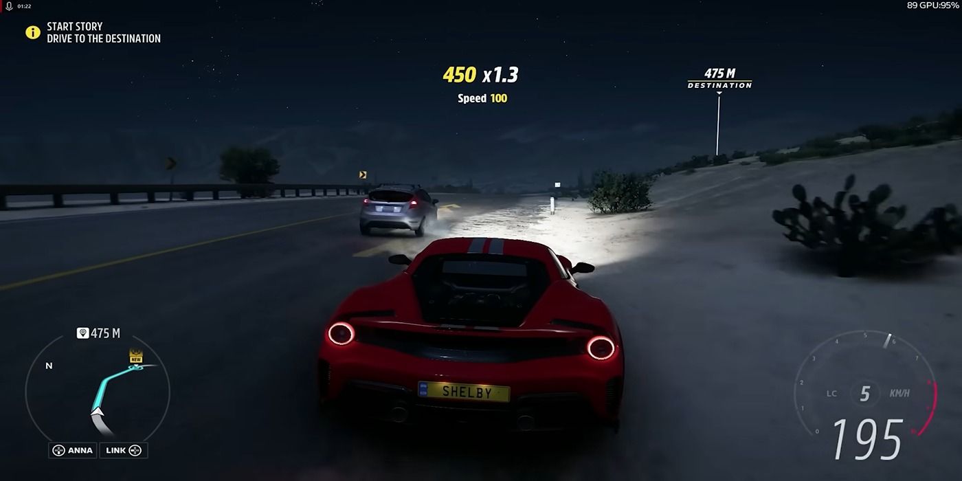 Driving a car in Forza Horizon 5