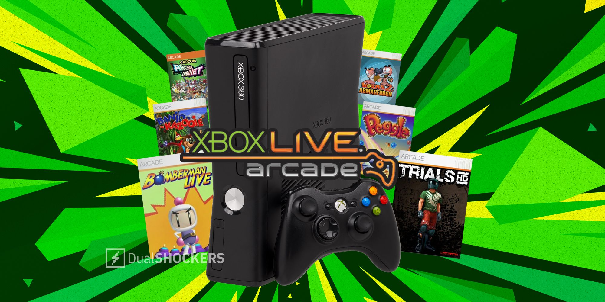 Xbox Live Arcade games Trials HD, Banjo Kazooie, Bomberman Live, Peggle