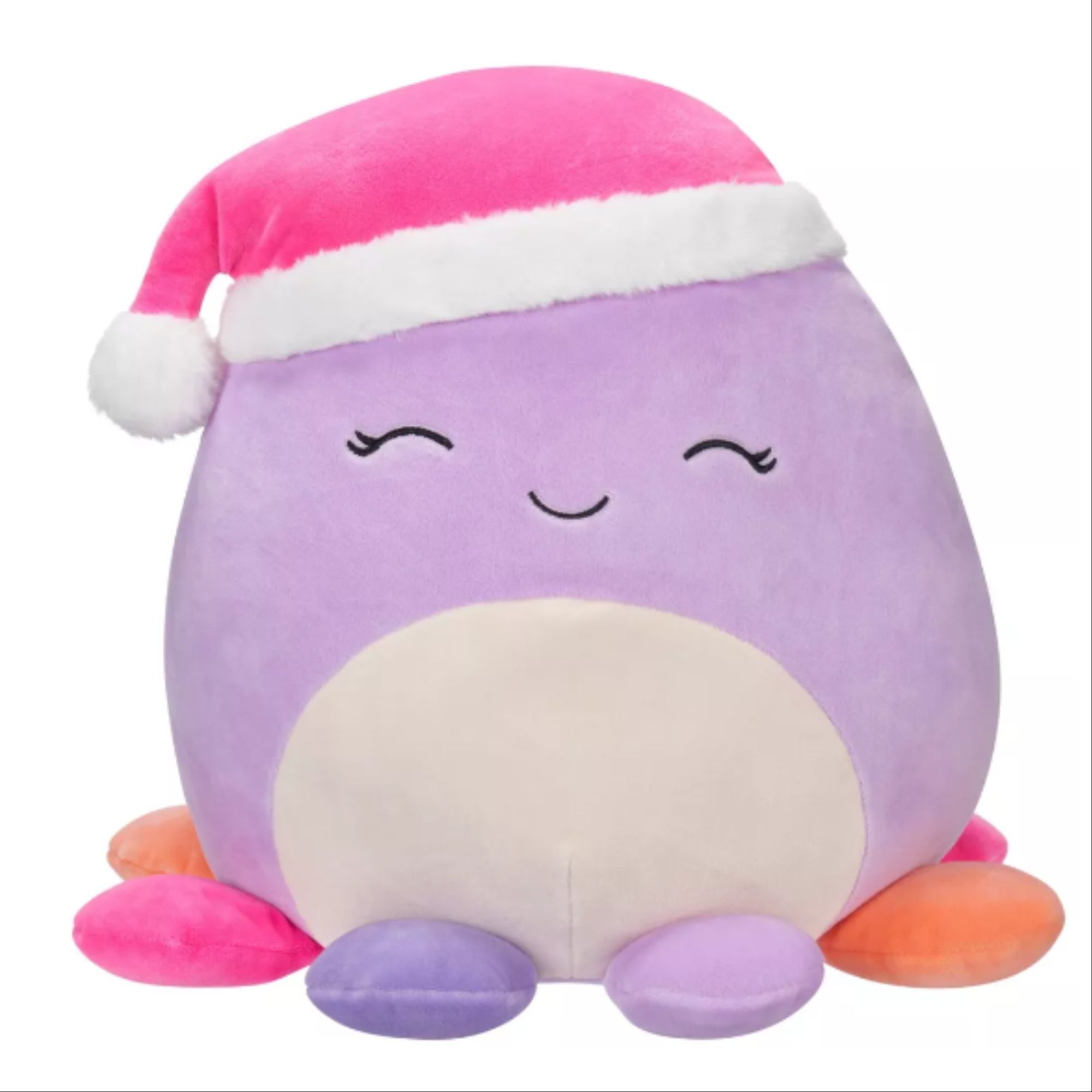 Beula Purple Octopus with Santa Hat