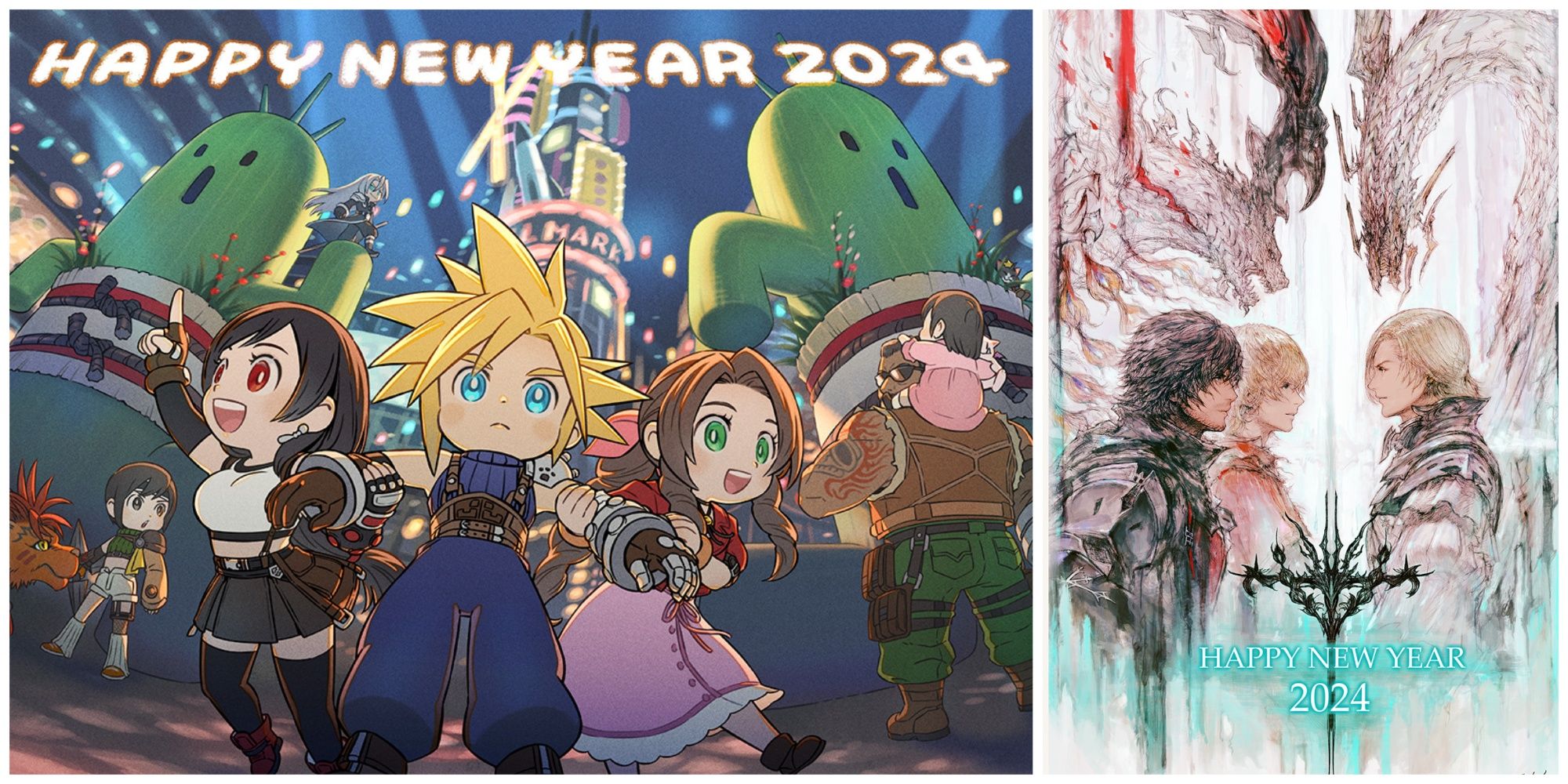 Final Fantasy New Year's 2024 collage