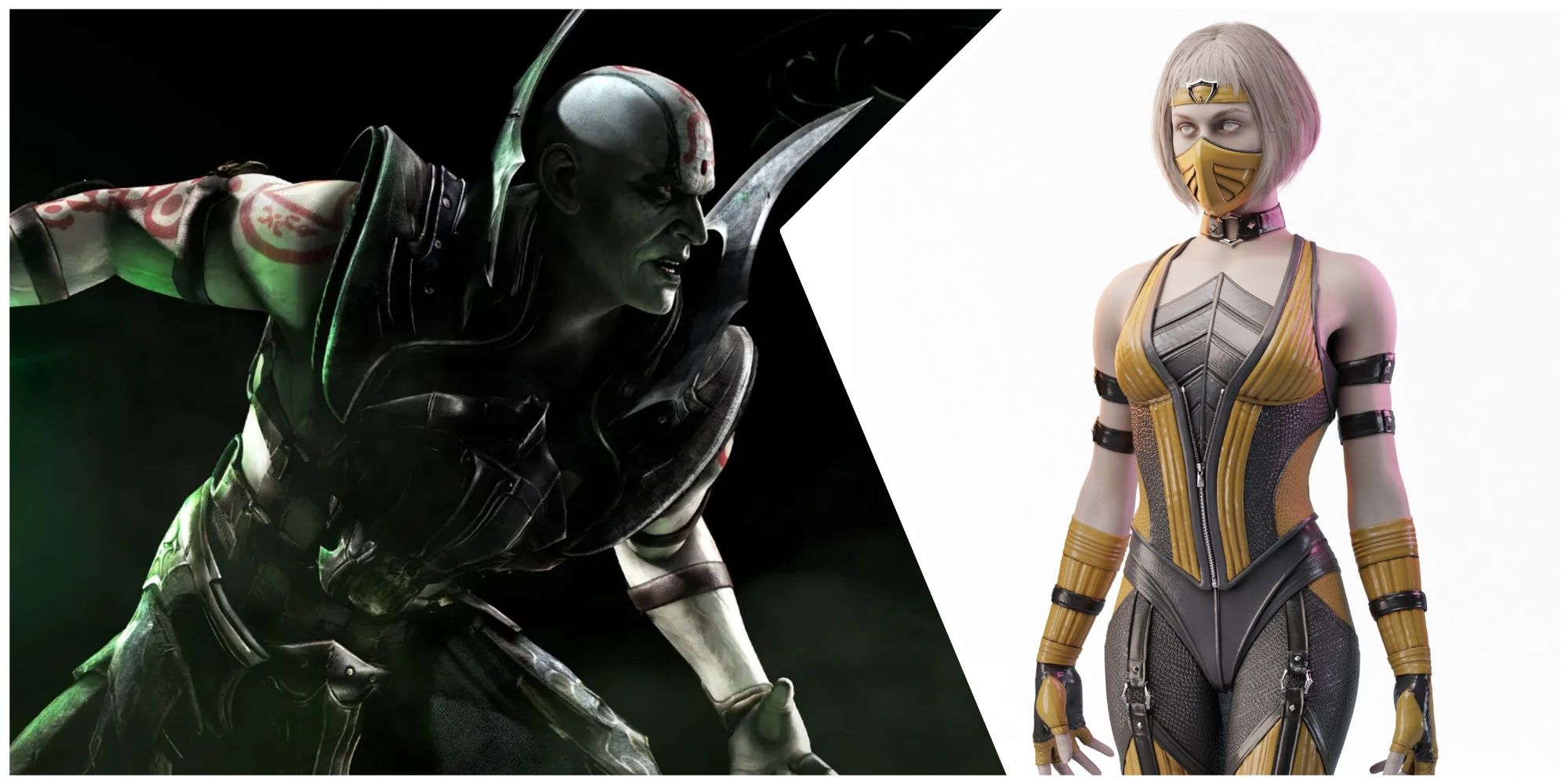 Mortal Kombat 1 Quan Chi and Khameleon collage