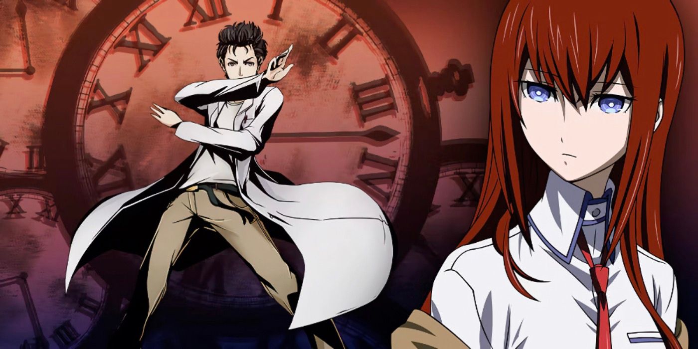 Rintarou Okabe and Makise from Steins;Gate